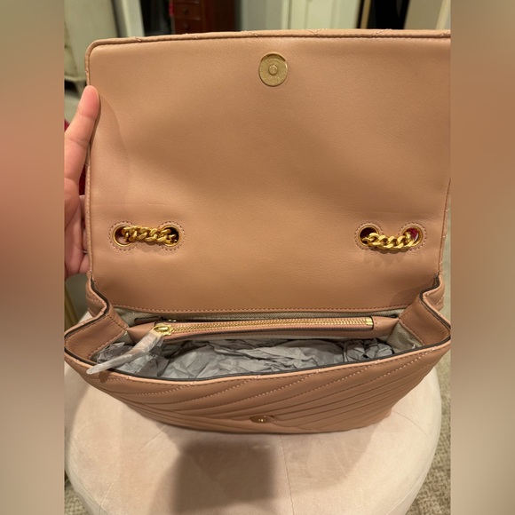 NWT Tory Burch Kira Chevron Convertible Shoulder Bag Pink Moon - Picture 6 of 8